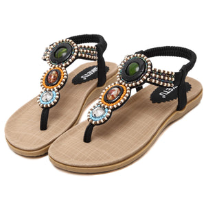 Bohemian Beads Beach Sandals in Two Colors-Diivas