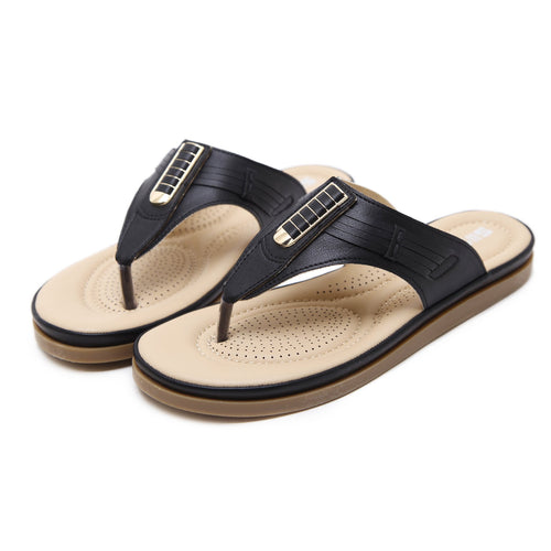 Bohemian Style Synthetic Leather Strap Slip-on Sandals in Two Colors-Diivas