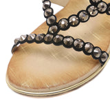 Crisscross Sparkling Gem Flat Fashionable Sandals in Two Colors-Diivas
