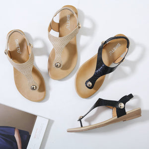 Elegant Bohemian 2019 Summer Fashion Semi-Wedge with Soft Insole Sandals-Diivas