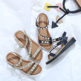 Shiny Open Toe Straps Studded with Sparkling Gems with Soft Insole Summer Sandals-Diivas