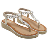 Sparkling Flower Gems on its Strap with Soft Padded Insole Summer Sandals-Diivas