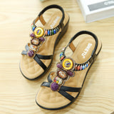 Spring Beads Bohemian Semi-Wedge Fashionable Sandals in Two Colors-Diivas