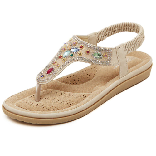 Women's Jeweled Cushioned Foot bed Sandals in Two Colors-Diivas